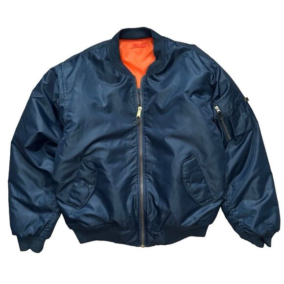 Rothco Bomber Jacket Mens 4XL Blue Full Zip MA-1 Flyer's Coat Pockets Military - Picture 1 of 10